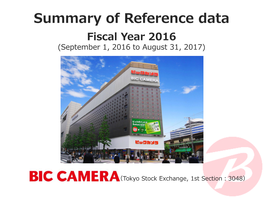 FY2016 (‘16/9 – ’17/8) JPY Million; % Results % of Sales Results % of Sales Yoy Forecast Net Sales 779,081 100.0 790,639 100.0 101.5 800,000