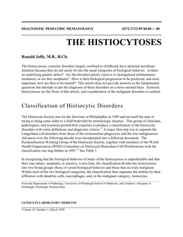 The Histiocytoses