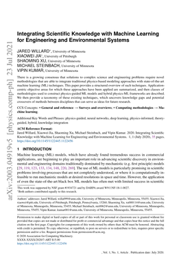 Integrating Scientific Knowledge with Machine Learning for Engineering and Environmental Systems