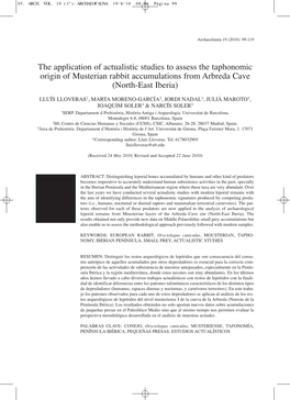 The Application of Actualistic Studies to Assess the Taphonomic Origin Of