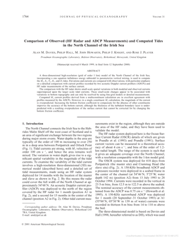 Comparison of Observed (HF Radar and ADCP Measurements) and Computed Tides in the North Channel of the Irish Sea