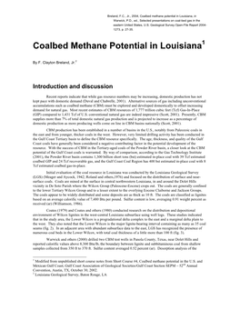 Coalbed Methane Potential in Louisiana, in Warwick, P.D., Ed., Selected Presentations on Coal-Bed Gas in the Eastern United States, U.S