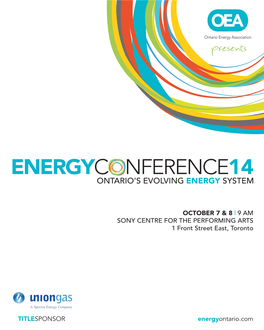 ENERGYCONFERENCE14 Will Be Hosting a Complimentary Lounge for the Exclusive Use of Our Generous Sponsors and Fabulous Speakers