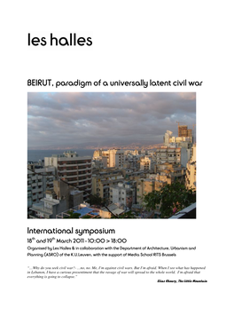 BEIRUT, Paradigm of a Universally Latent Civil War International
