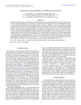 Limits to Ice on Asteroids (24) Themis and (65) Cybele