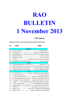 RAO BULLETIN 1 November 2013