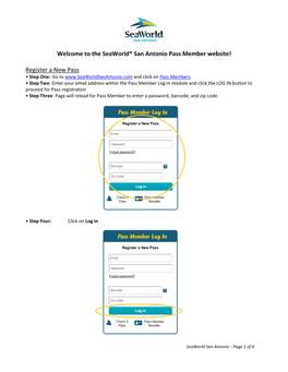 The Seaworld® San Antonio Pass Member Website!