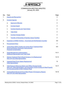 COMMISSION MEETING MINUTES January 28, 2020