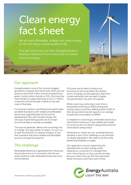 View Our Clean Energy Fact Sheet