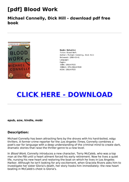 [Pdf] Blood Work Michael Connelly, Dick Hill
