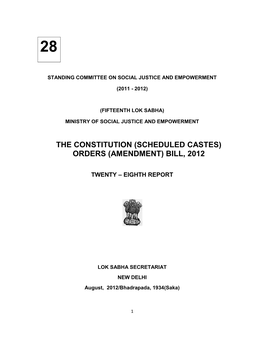(Scheduled Castes) Orders (Amendment) Bill, 2012