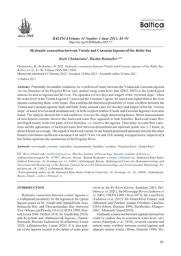 81 Since 1961 Hydraulic Connection Between Vistula and Curonian