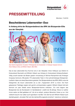 BSD Pressemitteilung Blutspen