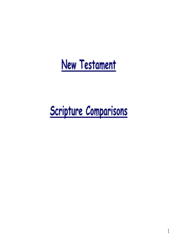 New Testament Scripture Comparisons