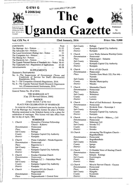 The Uganda Gazette ;