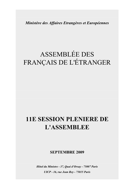Verbatim De La Session Plénière De Septembre 2009