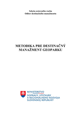 Metodika Pre Destinačný Manažment Geoparku