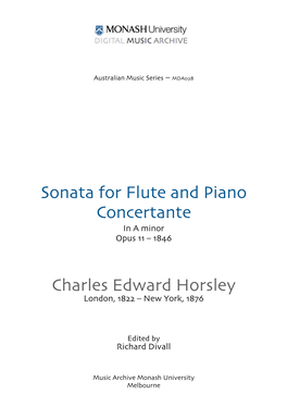 MDA028 Horsley Flute Sonata