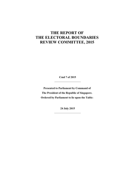 White Paper on the Report of the Electoral Boundaries Review Committee