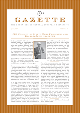 G a Z E T T E the CHRONICLE of CENTRAL EUROPEAN UNIVERSITY