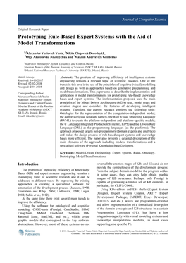 Prototyping Rule-Based Expert Systems with the Aid of Model Transformations