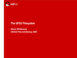 The GFS2 Filesystem