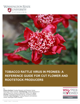 Tobacco Rattle Virus in Peonies: a Reference Guide for Cut Flower and Rootstock Producers