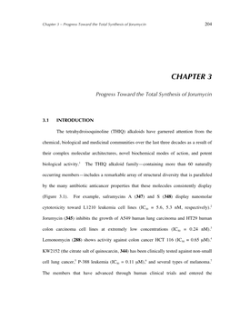 Chapter 3 – Progress Toward the Total Synthesis of Jorumycin 204