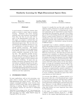 Similarity Learning for High-Dimensional Sparse Data