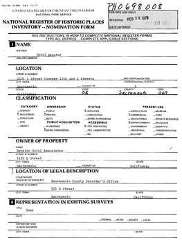 National Register of Historic Places Inventory -- Nomination Form