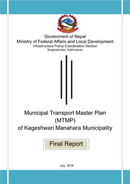 Municipality Transport Master Plan
