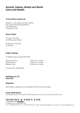 $Ncient Islamic British and World Coins and Medals