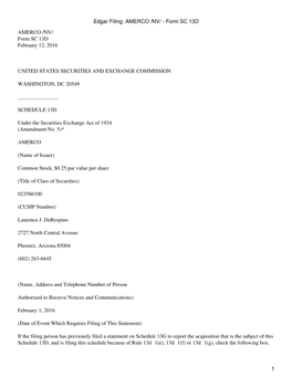 Edgar Filing: AMERCO /NV/ - Form SC 13D AMERCO /NV/ Form SC 13D February 12, 2016