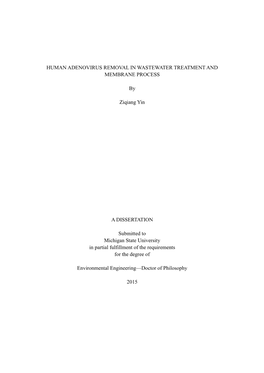 Human Adenovirus Removal in Wastewater Treatment and Membrane Process