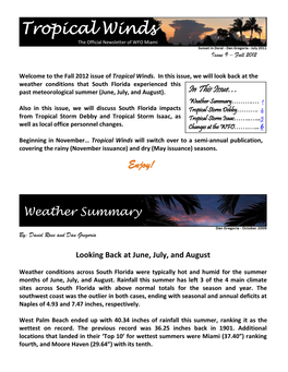 Tropical Winds the Official Newsletter of WFO Miami