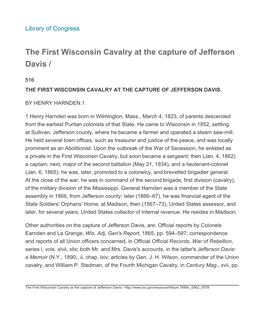 The First Wisconsin Cavalry at the Capture of Jefferson Davis