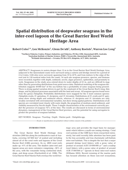 Spatial Distribution of Deepwater Seagrass in the Inter-Reef Lagoon of the Great Barrier Reef World Heritage Area