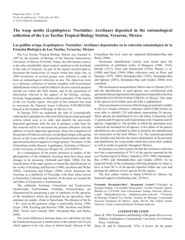 The Wasp Moths (Lepidoptera: Noctuidae: Arctiinae) Deposited in the Entomological Collection of the Los Tuxtlas Tropical Biology Station, Veracruz, Mexico