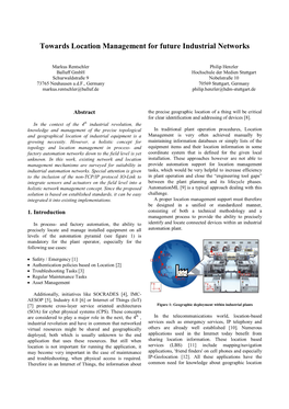 Towards Location Management for Future Industrial Networks