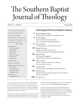 The Southern Baptist Journal of Theology