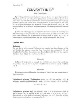 Convexity in Rn 1 N CONVEXITY in R Juan Pablo Xandri