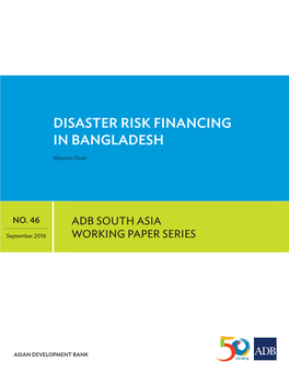 Disaster Risk Financing in Bangladesh