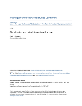Globalization and United States Law Practice