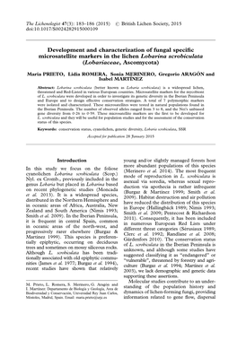 Development and Characterization of Fungal Specific Microsatellite
