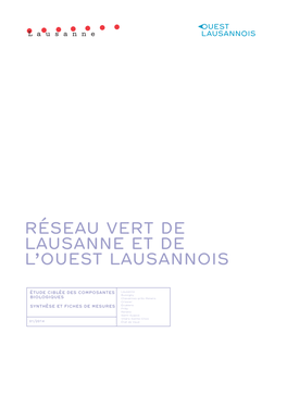 12.05.2015 Réseau Vert De Lausanne Et De L'ouest