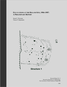 Excavations at the Boland Site, 1984-1987: a Preliminary Report