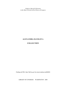 Alexandradanilova Collection [Finding Aid]