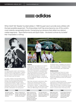 When Adolf 'Adi' Dassler Founded Adidas in 1949 His