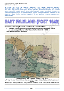 Early Leases of Farm Land in the Falkland Islands