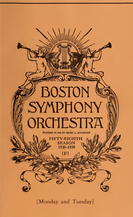 F BOSTON \ SYMPHONY ORCHESTRA POUNDED in 1881 DY HENRY L